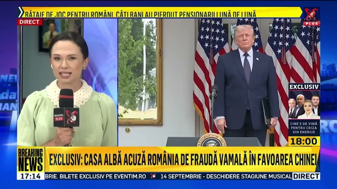 România apare într-un document al Casei Albe privind o schemă prin care China ar ocoli tarifele impuse de administrația Trump. Informații obținute în exclusivitate de jurnalista Ana Maria Păcuraru