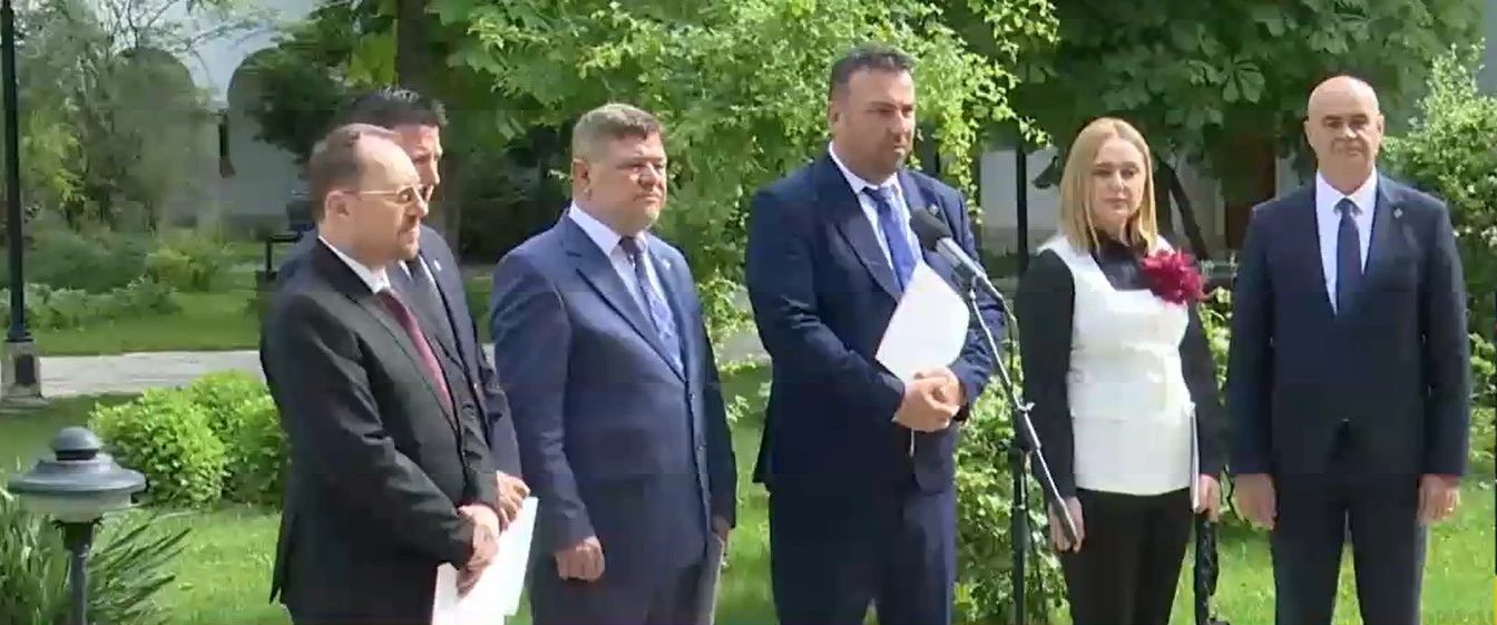 Reprezentanții Grup Pace la consultările de la Cotroceni cu președintele Nicușor Dan. Foto/Captură video
