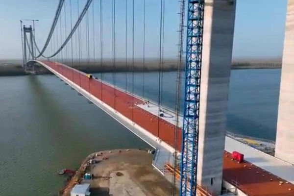 Astăzi se inaugurează podul suspendat de la Brăila - Vor fi prezenți al ceremonie Klaus Iohannis, Marcel Ciolacu, Nicolae Ciucă dar și Sorin Grindeanu